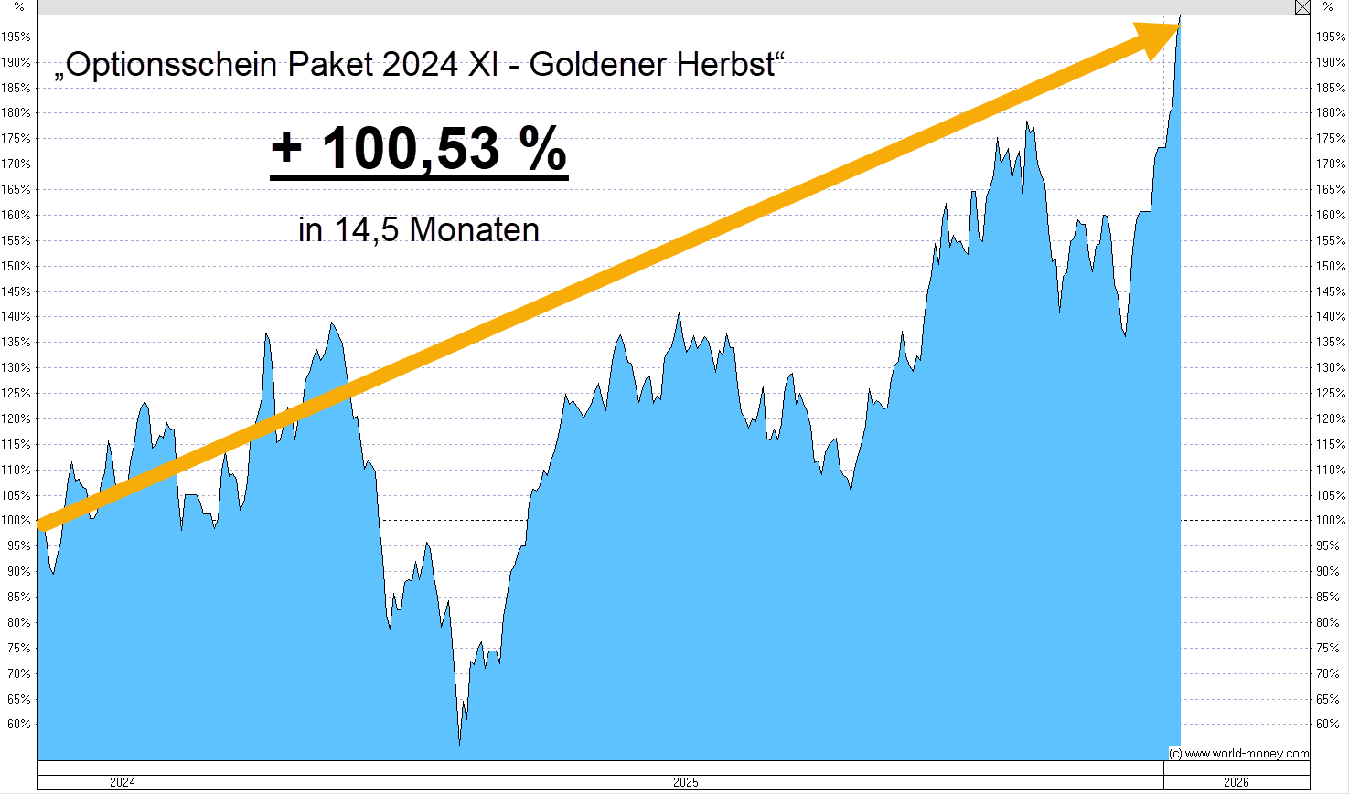 Entwicklung des Optionsschein Paket 2024 XI - Goldener Herbst